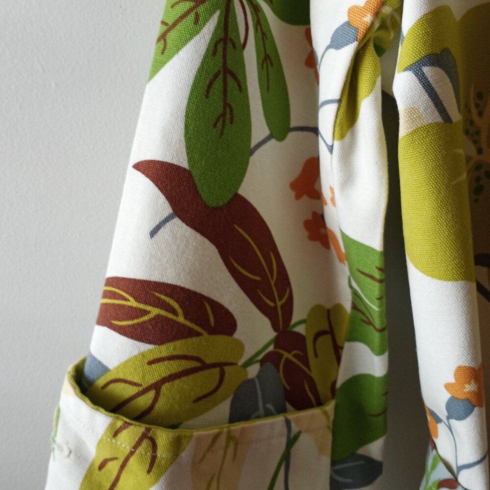 'Kelly & Diane' Collarless Coat Size 16 Botanical Reversible Belt 100%Cotton - Picture 7 of 16
